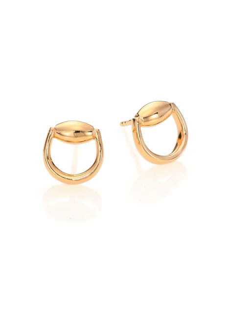 18k gold gucci spur|18k Horsebit stud earrings in 18k yellow gold .